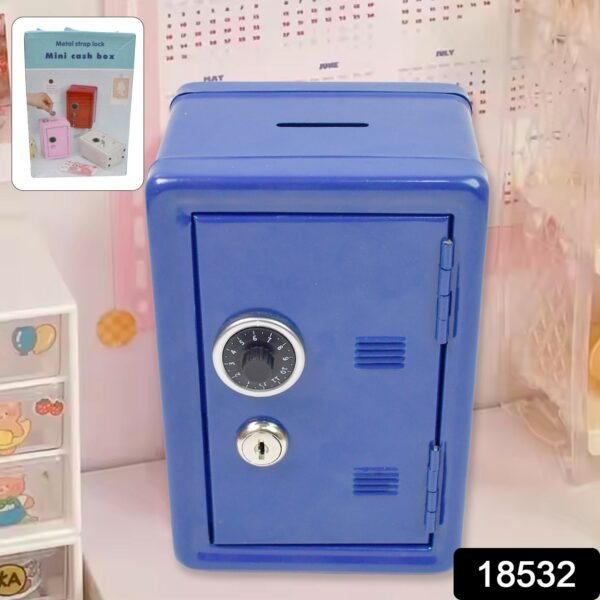 Mini Metal Cash Box, Safe Creative Piggy Bank with 2 Key (1 Pc) - Image 2