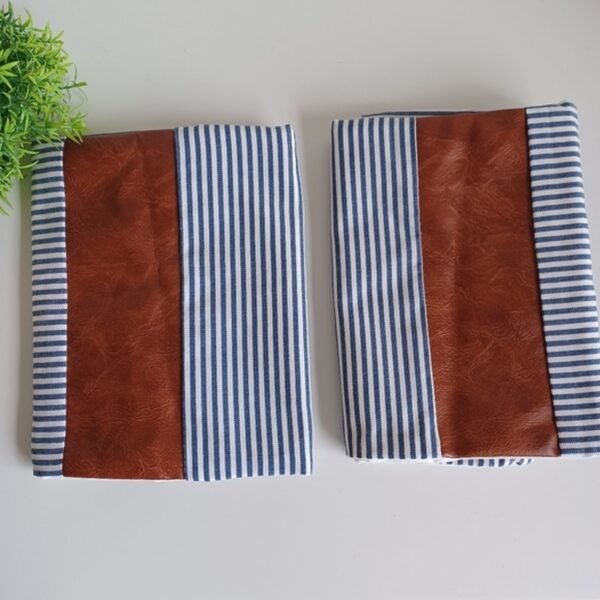 Pillow Covers, leather & cotton Cushion Covers (20  x  20 Inch / 1 Pair / 2 Pc) - Image 5