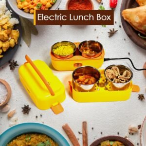 2Layer Electric Lunch Box for Office, Portable Lunch Warmer with Removable 4