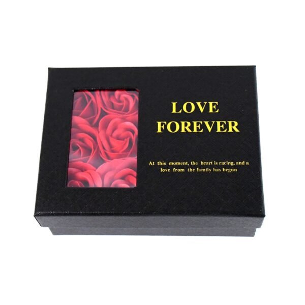 Rose Flower Gift Box, Handmade Eternal Rose with I Love You Necklace, - Image 5