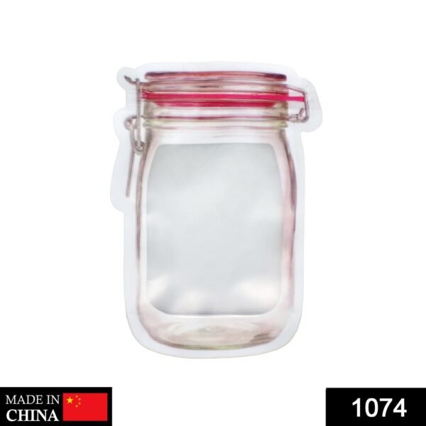 Reusable Airtight Seal Plastic Food Storage Mason Jar Zipper (500ml) - Image 2
