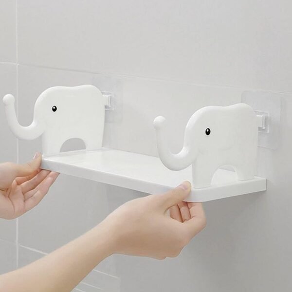 Multifunctional Elephant-Shaped Wall Shelf ? No-Punch Mini Organizer for - Image 5