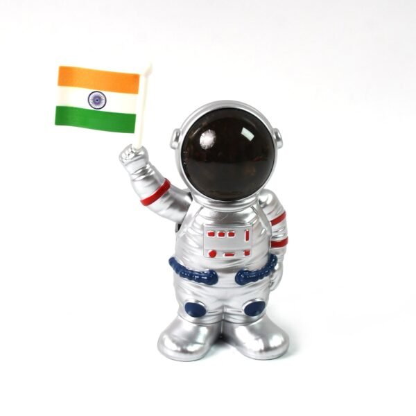 Solar Power Astronaut Ornament Moving Hand with Indian Flag (1 Pc) - Image 5