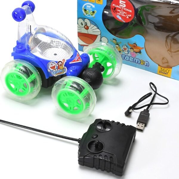 Rechargeable 360 degree stunt rolling remote control car with colourful 3d