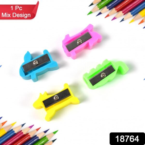 Plastic Small Cute Pencil Sharpener (1 Pc / Mix Design & Color) - Image 2