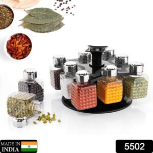 360? Revolving Spice Rack | 8-Piece Square Container Set | All-New Design for