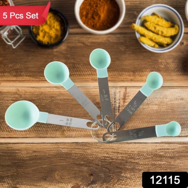Stainless Steel and Plastics Measuring Spoon (Set of 5 Pc) - Image 2
