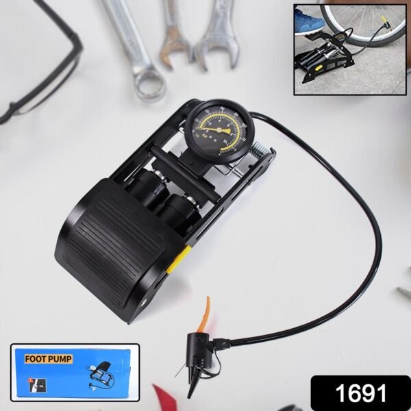 Portable High Pressure Foot Air Pump Compressor for Car and Bike - Image 2