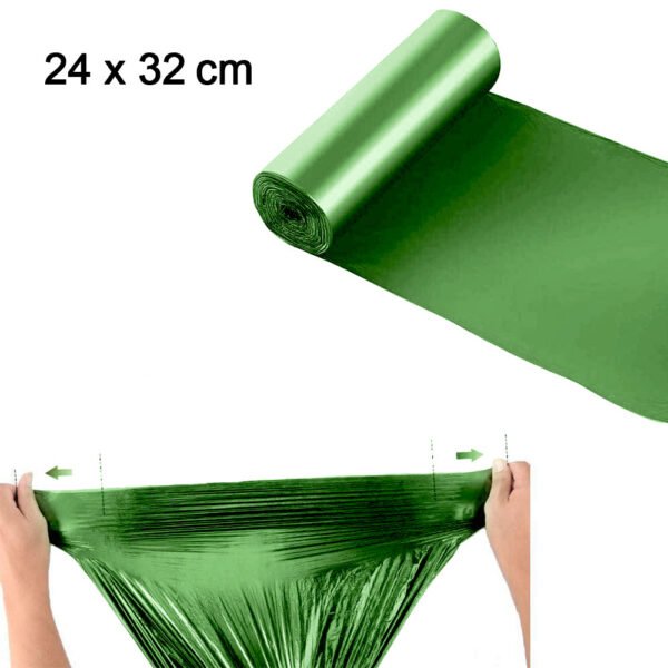 Bio-degradable Eco Friendly Garbage / Trash Bags Rolls (24" x 32") (Green) - Image 3