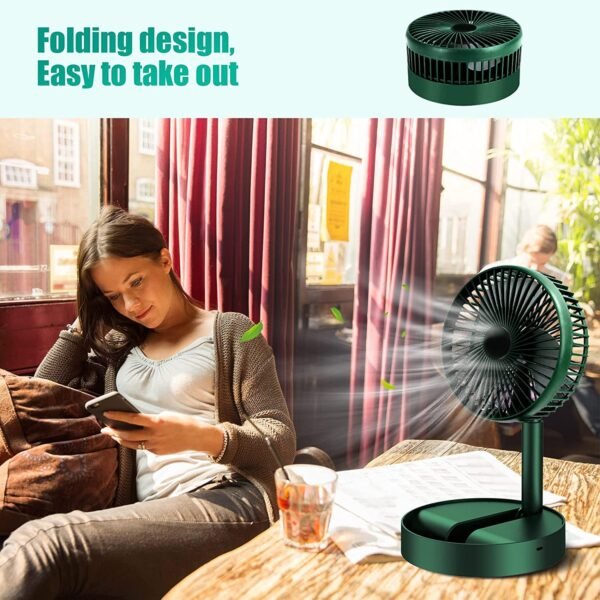 Adjustable Portable Desktop Fan - Telescopic Silent Personal Cooling for Office - Image 4