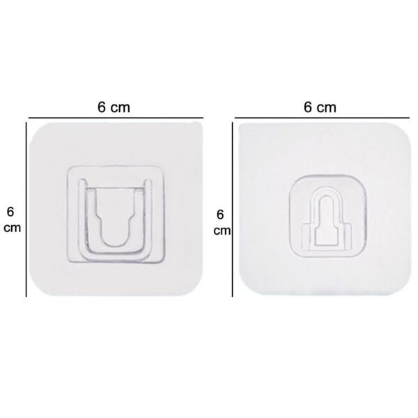 Adhesive Plastic Wall Hooks - Heavy Duty (1 Pair) - Image 5