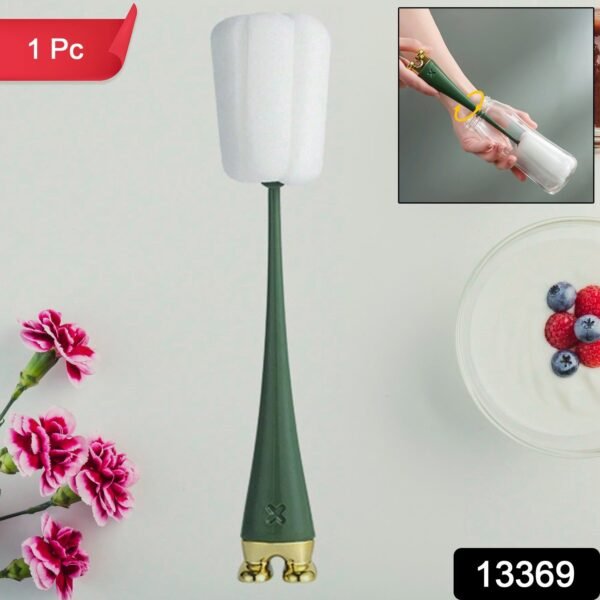Multifunctional Silicone Bottle Cleaning Foam Brush with Plastic Long Handle (1 - Image 2