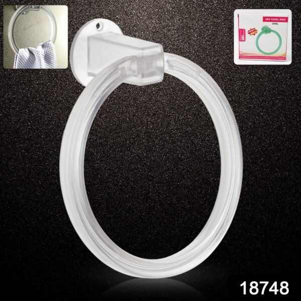 Unbreakable ABS Round Towel Ring Wall Mounted Stand / Holder (1 Pc) - Image 2