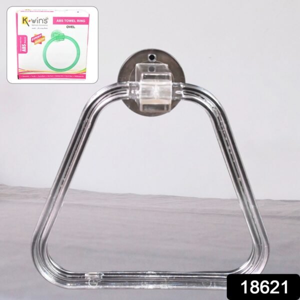 Unbreakable ABS Square Towel Ring Wall Mounted Stand / Holder (1 Pc) - Image 2