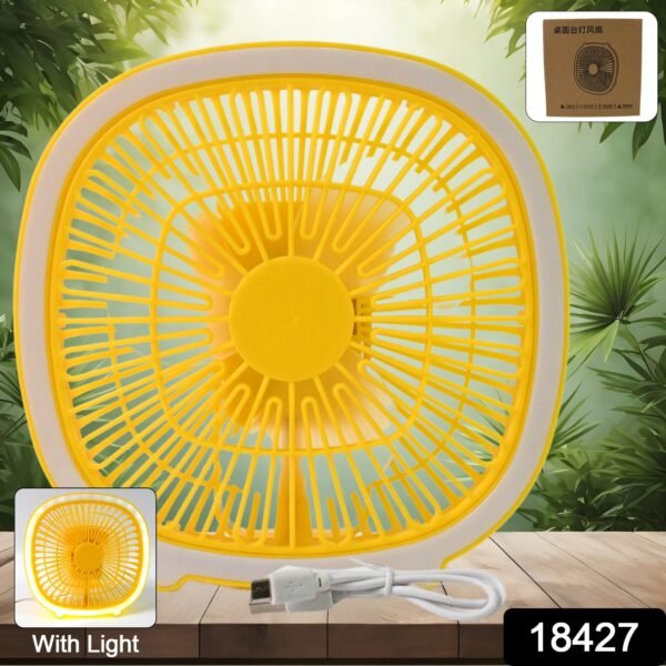 USB PORTABLE MINI DESK FAN WITH LIGHT (1 PC) - Image 2