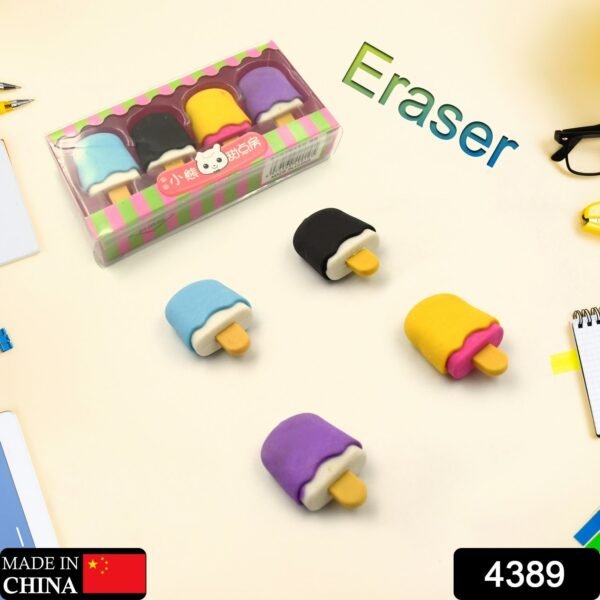 Cone, Donut & Lollipop Eraser Set for Kids? School Gifts (1 Set 4 Pc, Themed) - Image 2