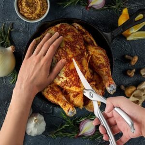 Heavy Duty Stainless Steel Poultry Shears, Premium Ultra Sharp Spring-Loaded