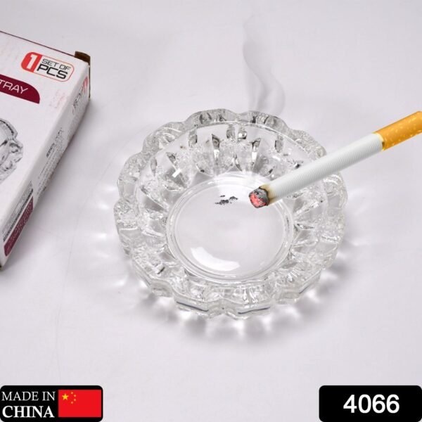 paricutin Glass Crystal Quality Cigar Cigarette Ashtray Round Tabletop for Home - Image 2