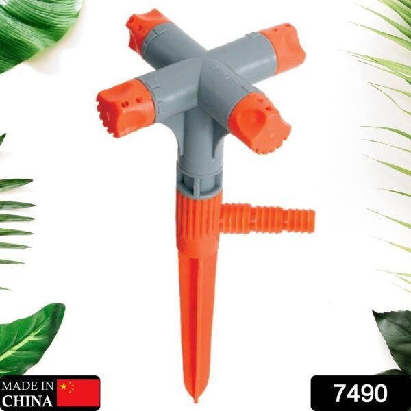 360? Rotating Garden Sprinkler ? Adjustable 4-Arm Lawn Water Sprayer - Image 2