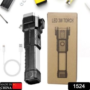 Portable 3w Rechargeable Torch LED Flashlight Long Distance Beam Range, Hammer