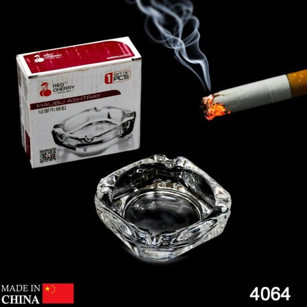 Glass Brunswick Crystal Quality Cigar Cigarette Ashtray Round Tabletop for Home - Image 2