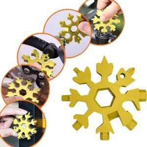 18-in-1 Snowflake Multi-Tool ? Portable Bottle Opener, Screwdriver & Wrench