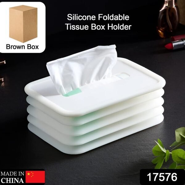 Simple Silicone Tissue Holder ? Cube/Cylinder Tissue Box for Bathroom, Office, - Image 2