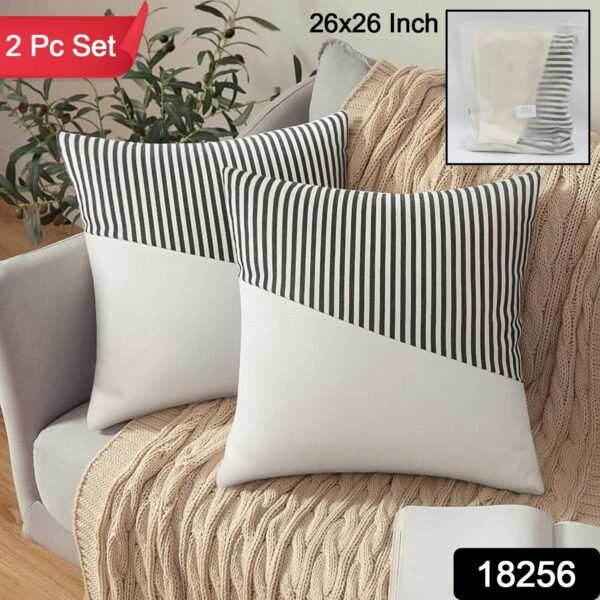 Decorative Pillow Covers Cushion Cases Soft Cotton (26  x  26 Inch / 1 Pair / 2 - Image 2