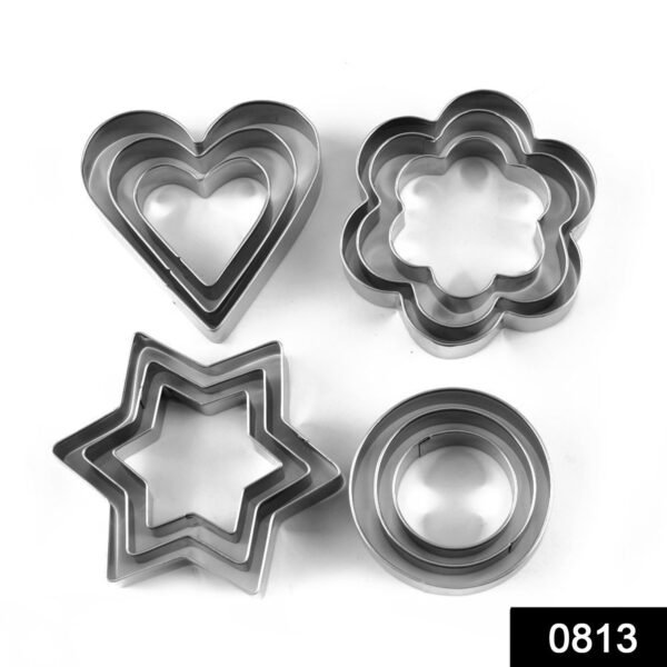 Cookie Cutter Stainless Steel Cookie Cutter with Shape Heart Round Star and - Image 2