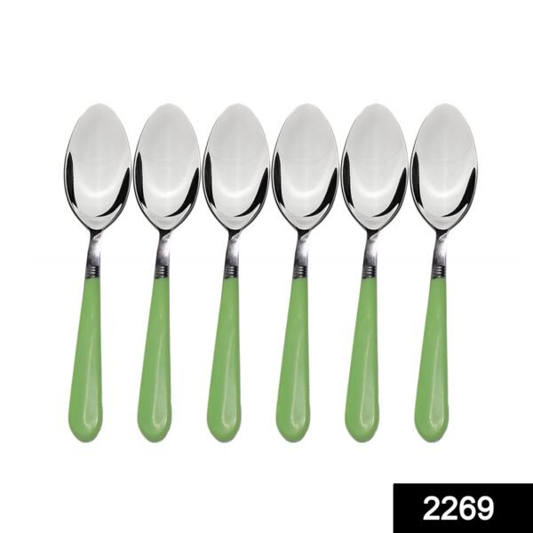 Stainless Steel Spoon with Comfortable Grip Dining Spoon Set of 6 Pcs - Image 2