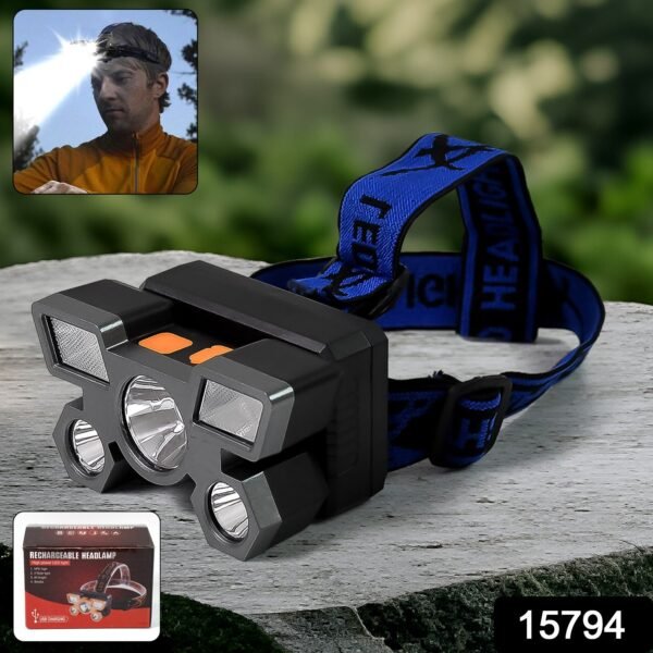 5 LED Headlamp USB Rechargeable Head Light (1 Pc) - Image 2