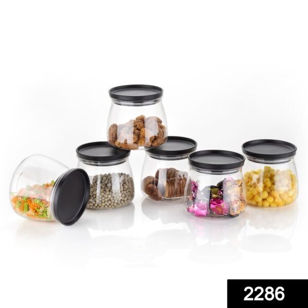 Matka Shaped Jar with Air Tight & Leak Proof Lid (Multicolour) (Set of 6) - Image 2