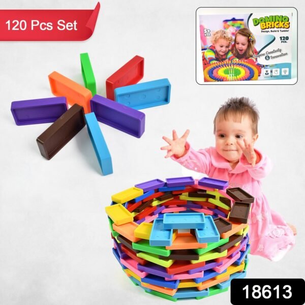 Kids 120 Domino Blocks Dominoes (120 Pcs Set) - Image 2