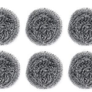 Round Shape Stainless Steel Scrubber (Pack of 6)