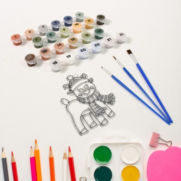 Paint by Number Kits 2 Set 21 Number Color, 6 paint brushes (2 Set) - Image 3