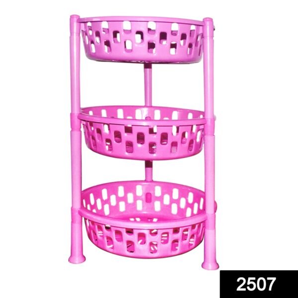 Round Multipurpose Plastic Storage Rack Organiser - Image 2
