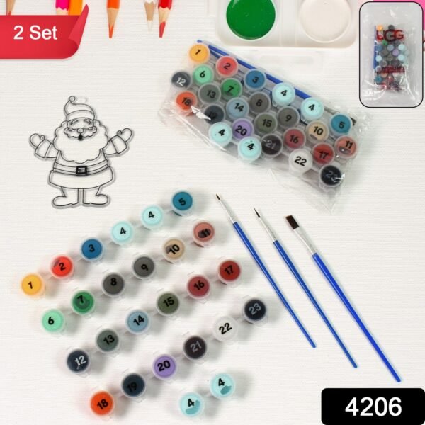 Paint by Number Kits 2 Set 24 Number Color, 6 paint brushes (2 Set) - Image 2