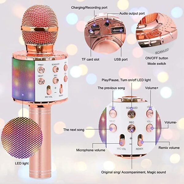Wireless Bluetooth Recording Condenser Handheld Microphone Bluetooth Speaker - Image 3