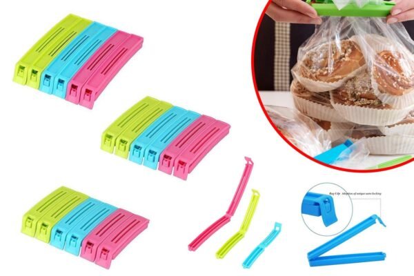 Plastic Snack Bag Clip Sealer Set (18 Pcs, Multicolour) - Image 4