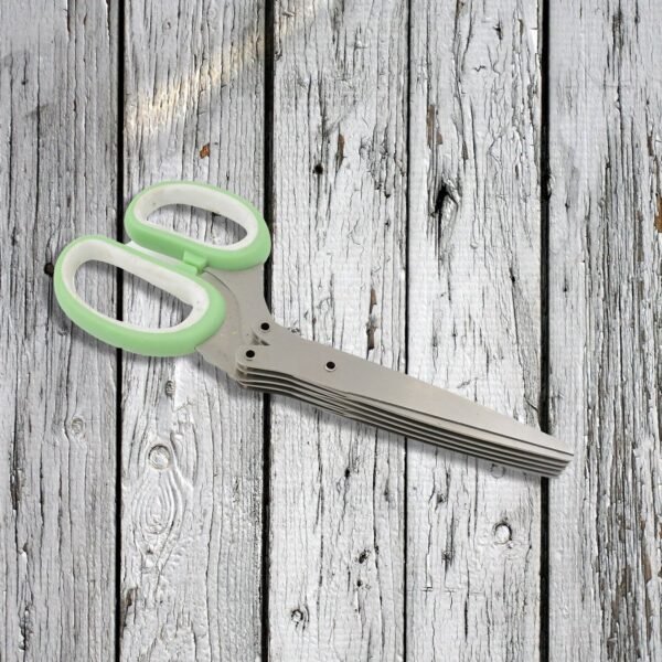 Multifunction Vegetable Stainless Steel Herbs Scissor With 5 Blades (1 Pc) - Image 5