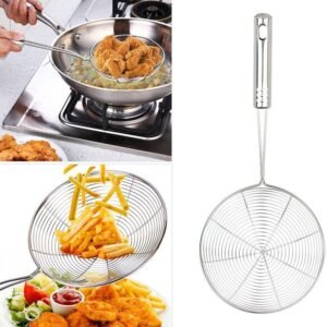 Large Oil Strainer To Get Perfect Fried Food Stuffs Easily Without Any Problem