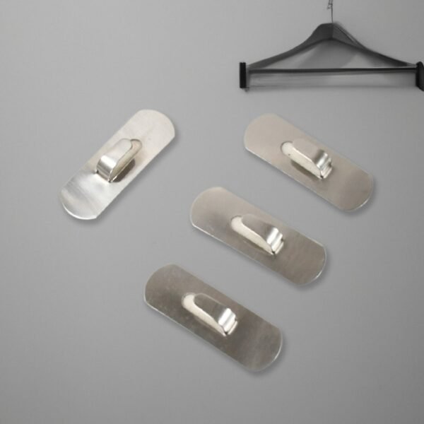 Self- Adhesive Hooks, Heavy Duty Wall Hooks Hangers Stainless Steel Waterproof - Image 3
