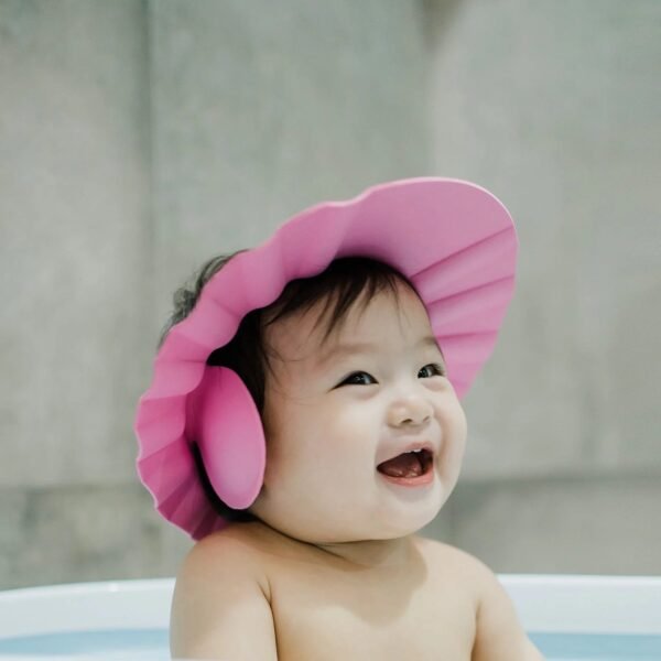 Adjustable Soft Baby Bath Cap ? Protects Hair, Eyes & Ears - Image 4