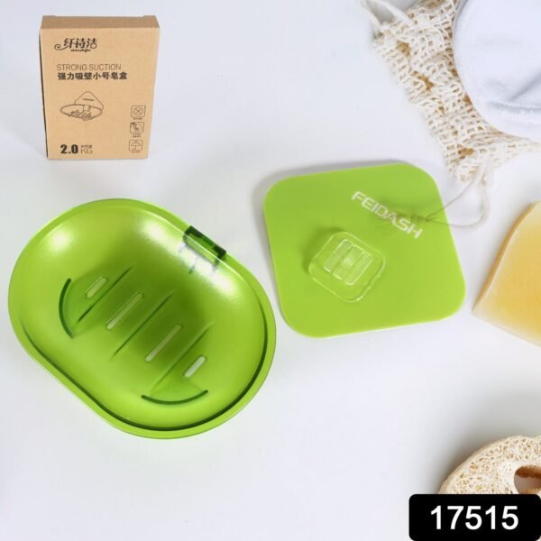 Plastic Soap Dish Holder for Bathroom Shower Wall Mounted Self Adhesive Soap - Image 2