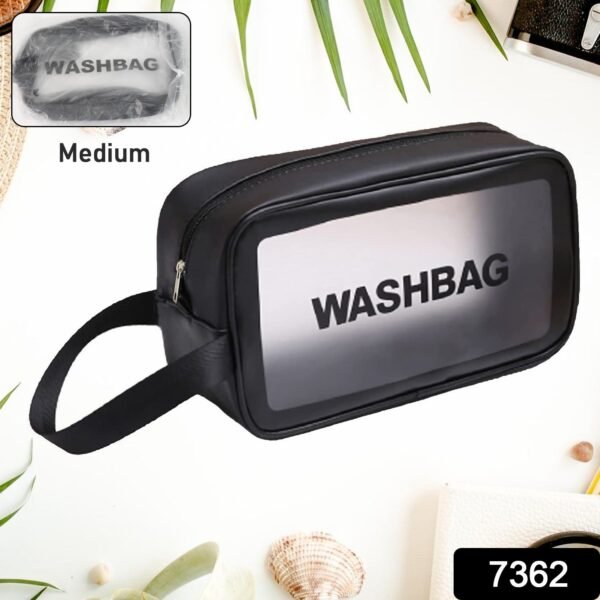 Medium Zippered Cosmetic Pouch, Toiletry Bag for Cosmetics (1 Pc) - Image 2
