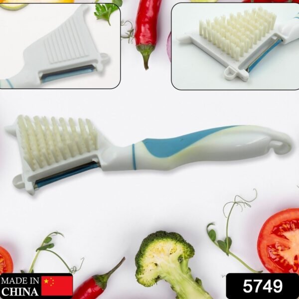 Multipurpose Peeler Brush ? Stainless Steel Peeler with Cleaning Brush (1 Pc) - Image 2