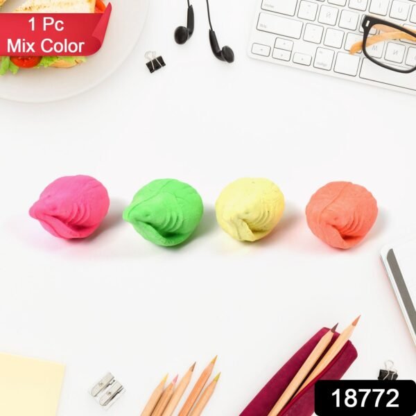 Shankh Shape Eraser Rubber (1 Pc / Mix Colour & Design) - Image 2