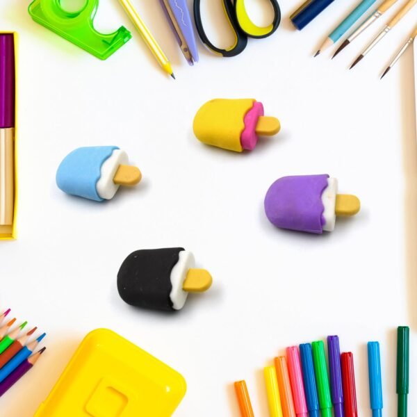 Cone, Donut & Lollipop Eraser Set for Kids? School Gifts (1 Set 4 Pc, Themed) - Image 4