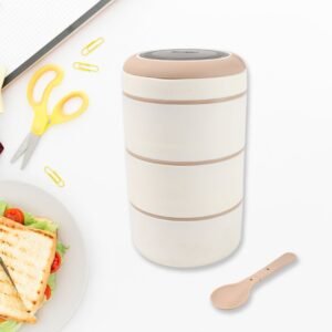 Ganesh Smart Stack 3 Layer Portable Lunch Box Stainless Steel Airtight