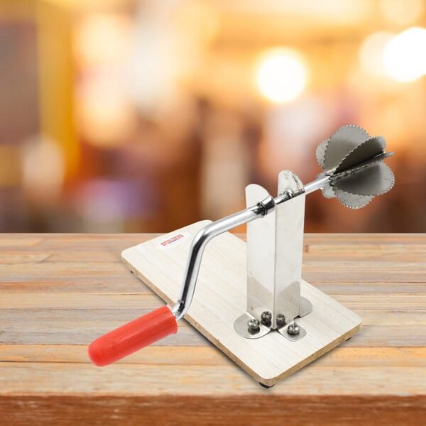 Stainless Steel Coconut Scraper with Wooden Base (1 Pc) - Image 4